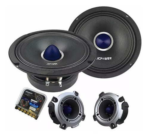 Set De Medios Rangos Jc Power P65c 6.5 Open Show 1200w Max Color Negro