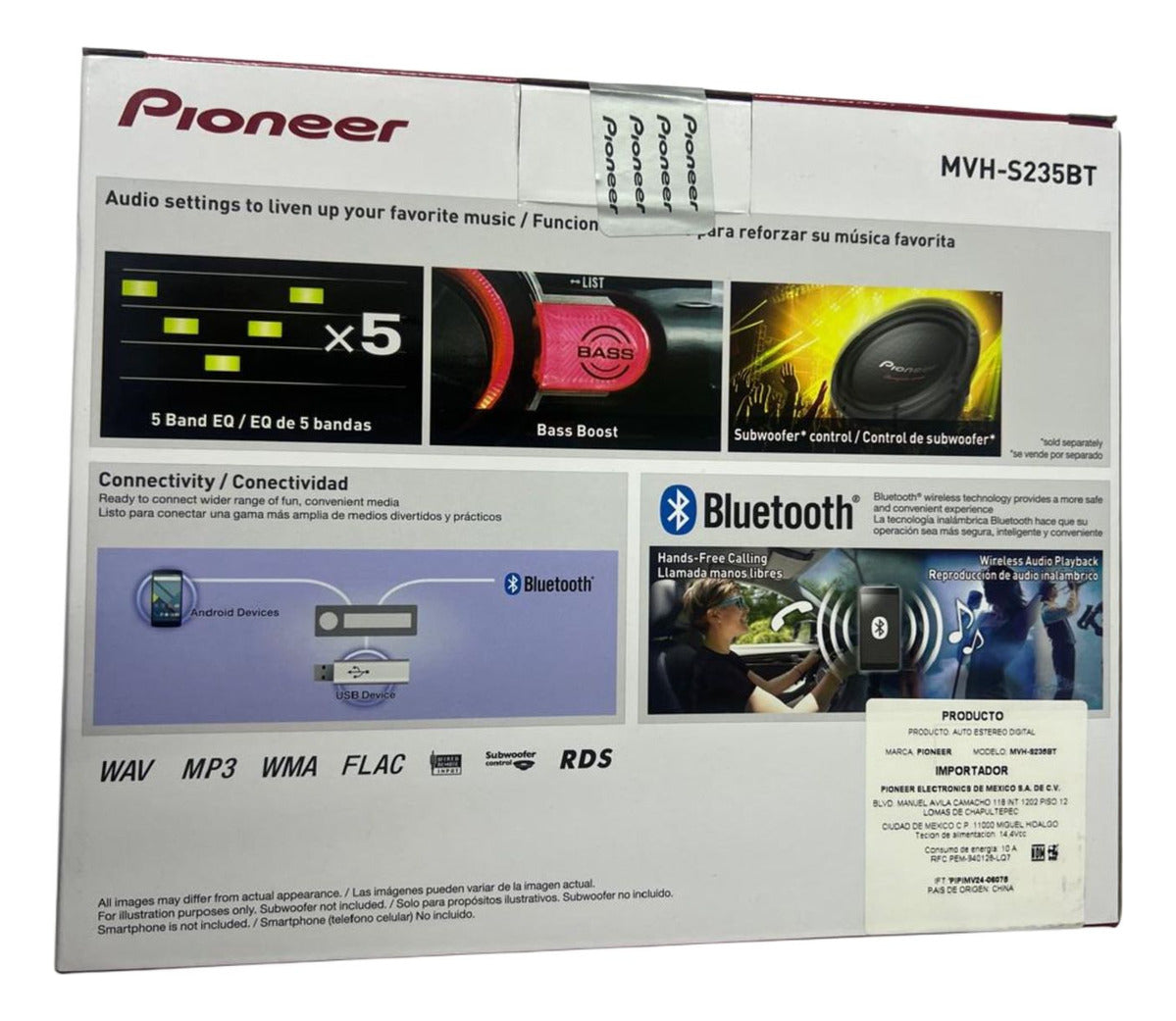 Autoestereo Pioneer Mvhs235bt Fm/usb/bt/aux 1din 50wx4
