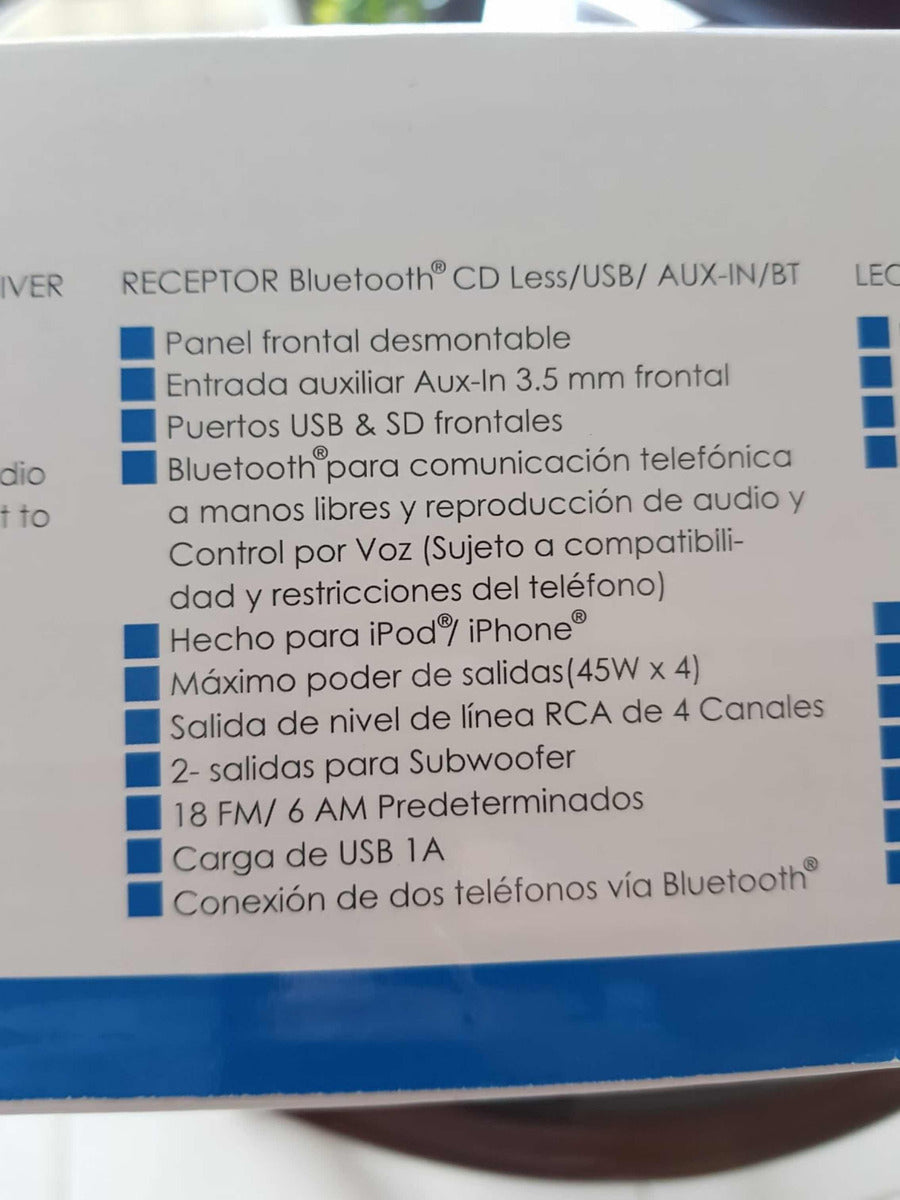 Autoestéreo Para Auto Clarion Fz309 Con Usb, Bluetooth Y Lector De Tarjeta Sd