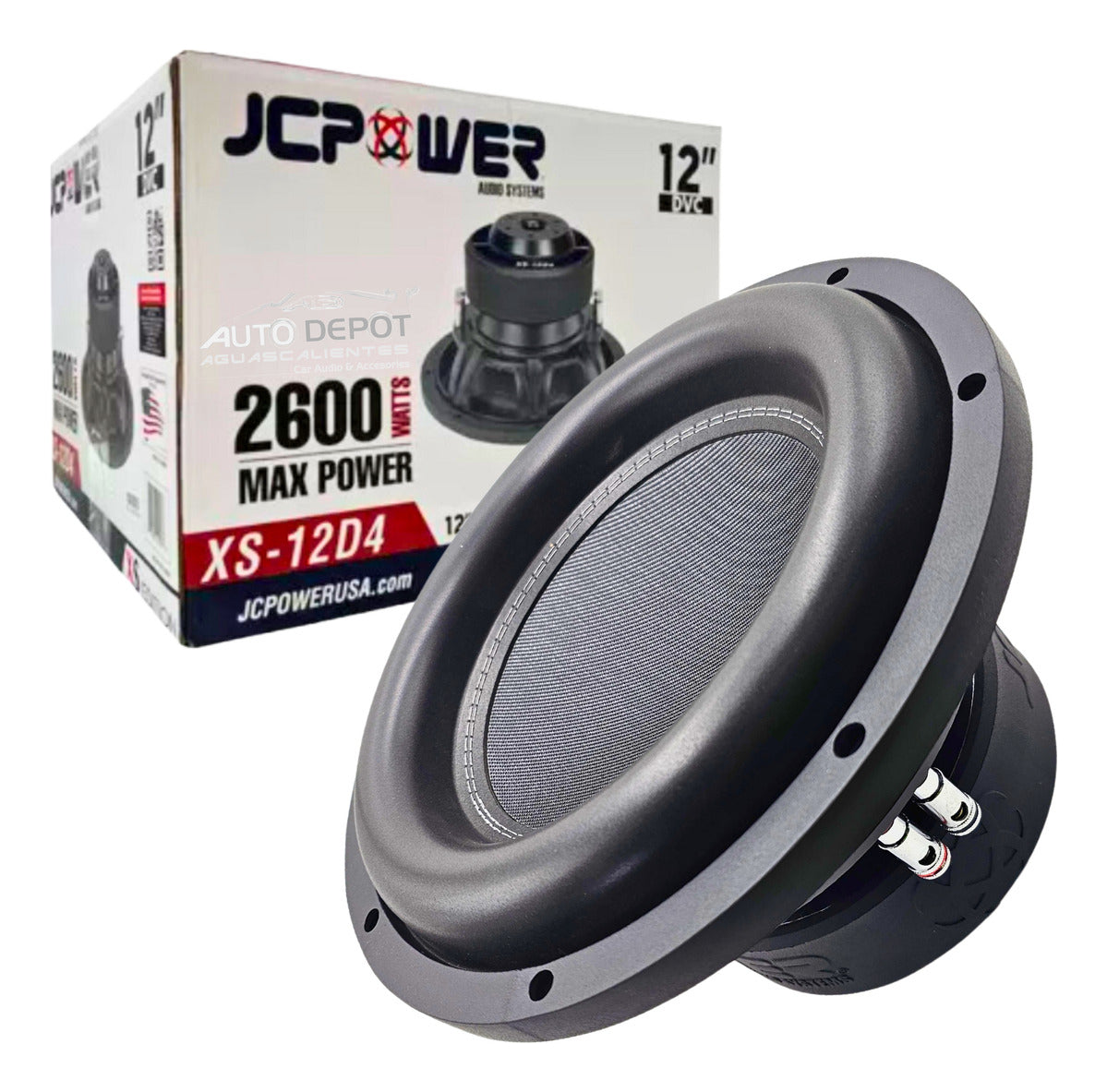 Jc Power Subwoofer De 12 Xs-12d4 Doble Bob 2600w / 1300w Rms Color Negro