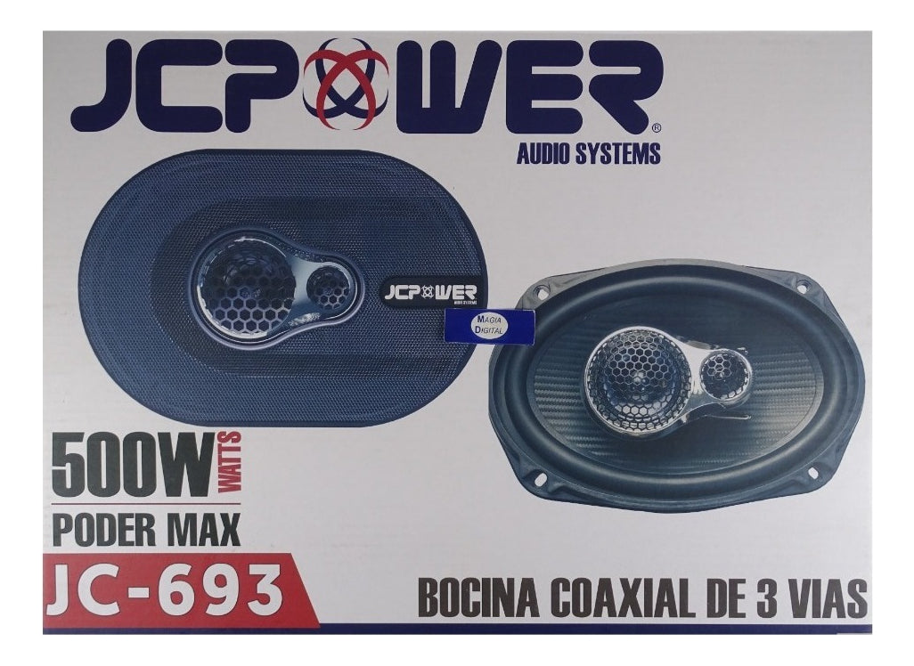 Bocinas 6x9 Pulgadas Jcpower Jc-693 3 Vias 500watts Max Color Negro