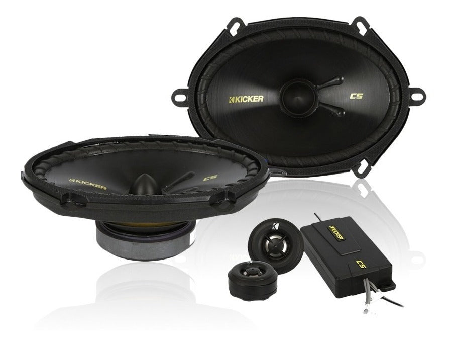 Set De Medios Kicker 5x7 Css68 Ó 6x8 225w Tweeters + Crossov Color Negro