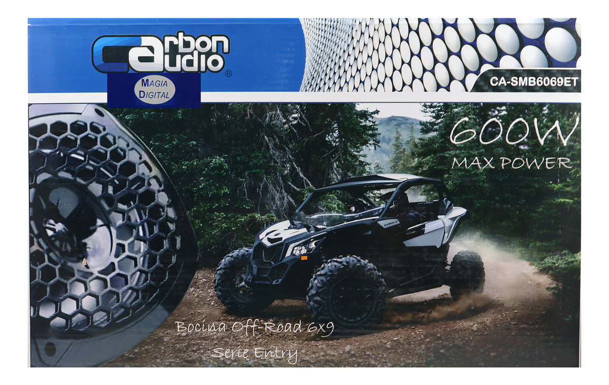 Bocina Carbón Audio 6x9 Serie Entry Off-road 600w Max Power Color Negra