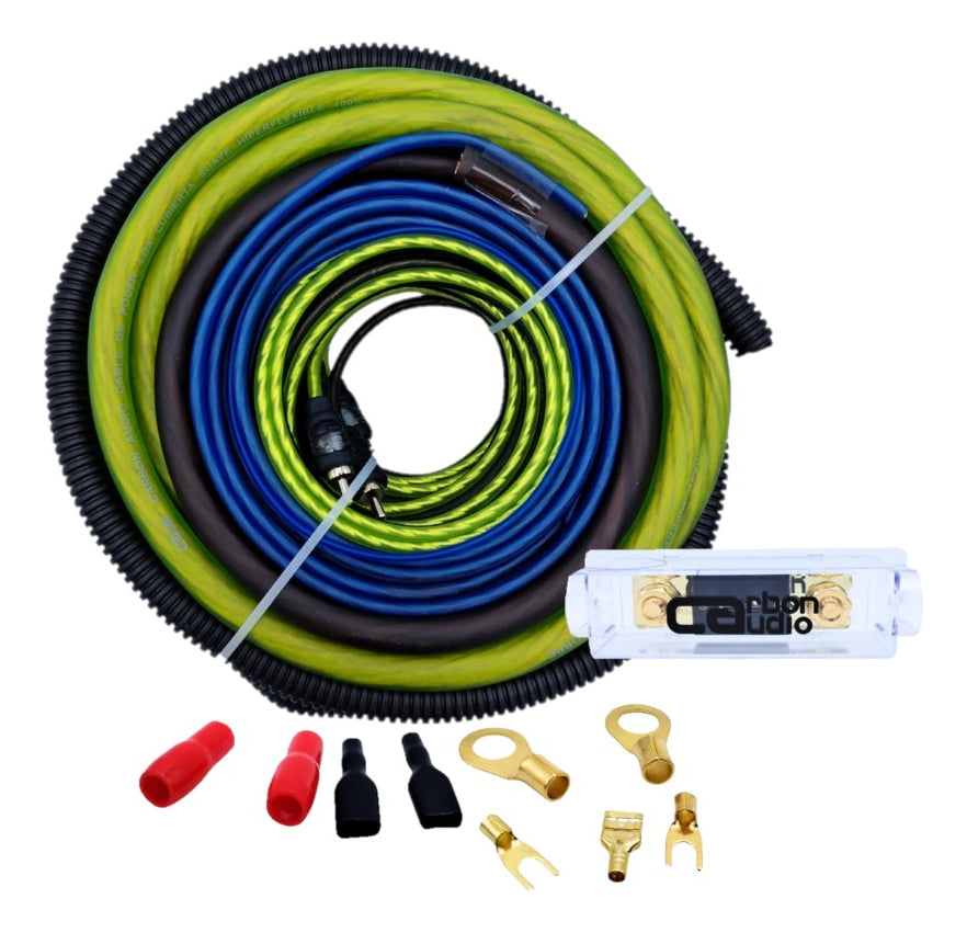 Kit De Instalación Calibre 4 100% Cobre Carbón Audio