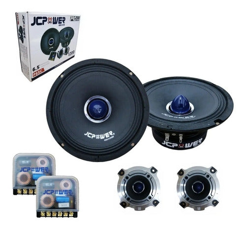 Set De Medios Rangos Jc Power P65c 6.5 Open Show 1200w Max Color Negro