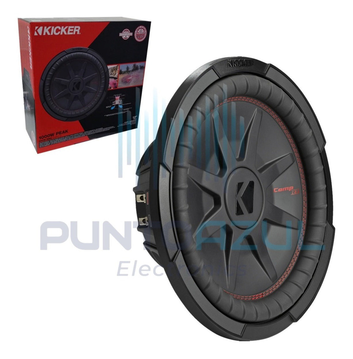 Woofer Kicker Plano Comprt 43cwrt122 12 Pulgadas 1000w 2 Ohm Color Gris Oscuro
