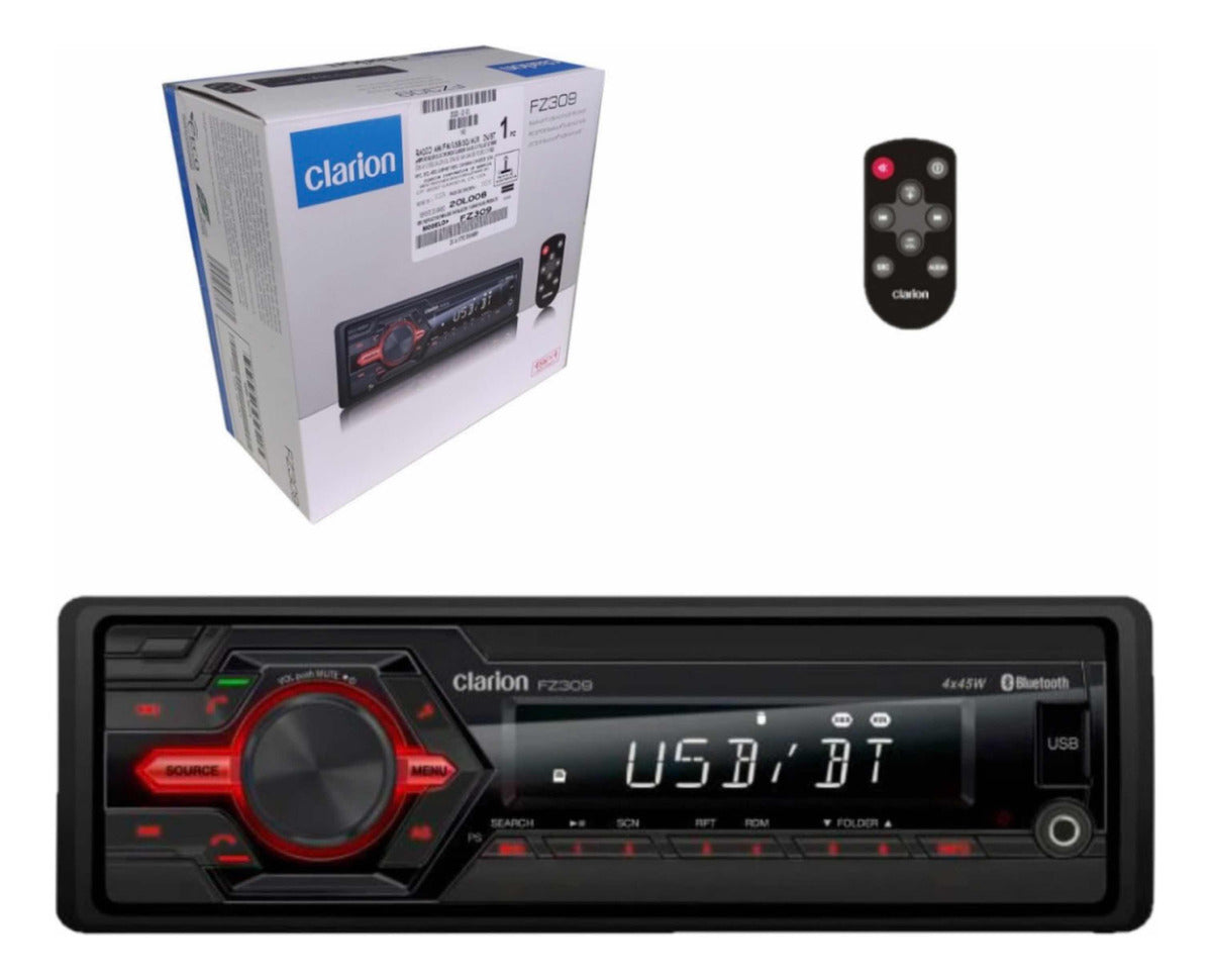 Autoestéreo Para Auto Clarion Fz309 Con Usb, Bluetooth Y Lector De Tarjeta Sd