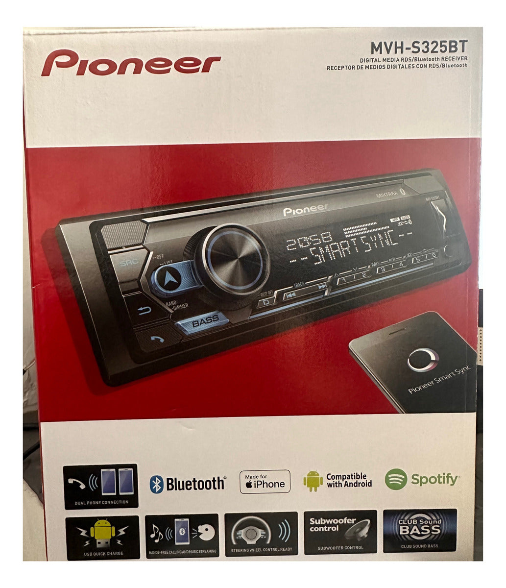 Autoestereo Pioneer Mvhs325bt Sin Disco 1 Rca Con Bt/usb