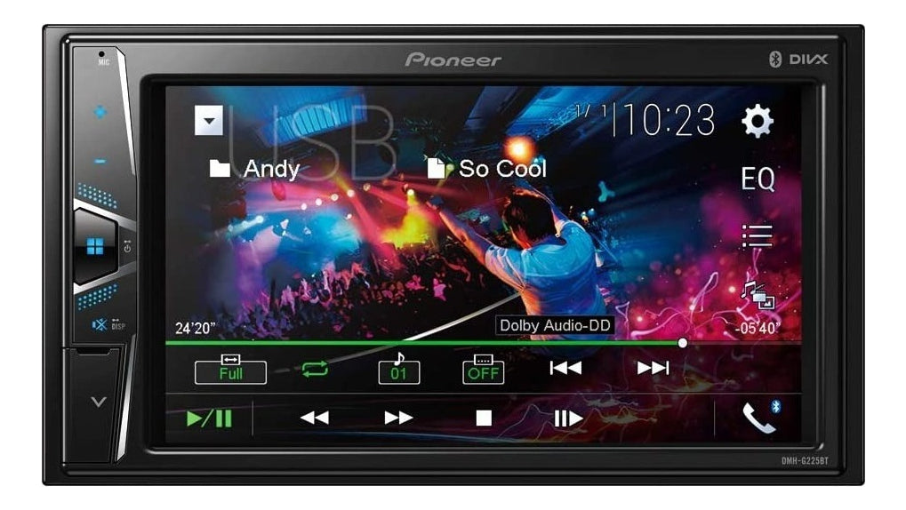 Auto Estereo Bluetooth Pantalla Touch Pioneer Dmh-g225bt Color Negro