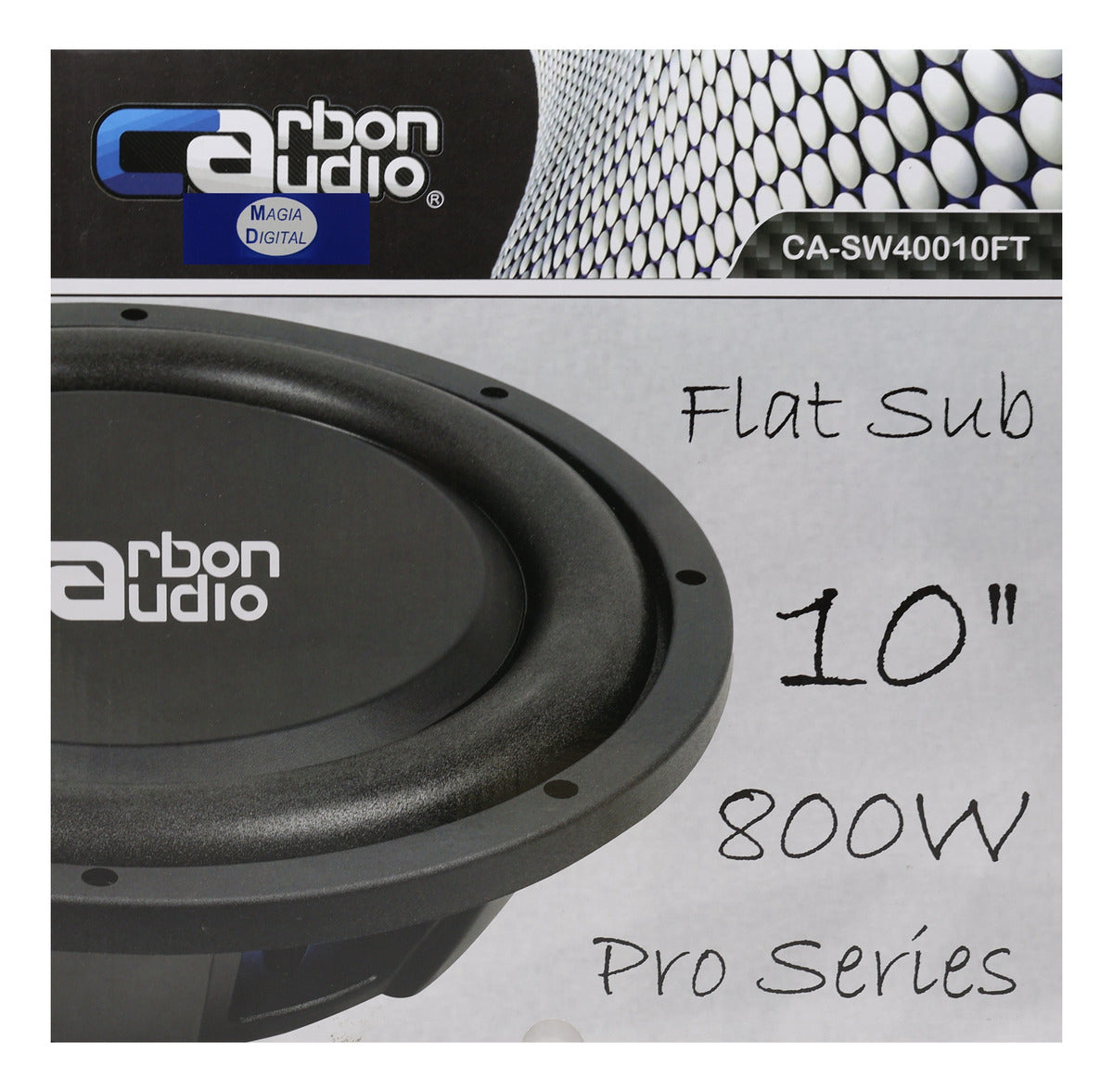 Subwoofer 10 PuLG Plano Carbon Audio Ca-sw40010ft 800watts Color Negro