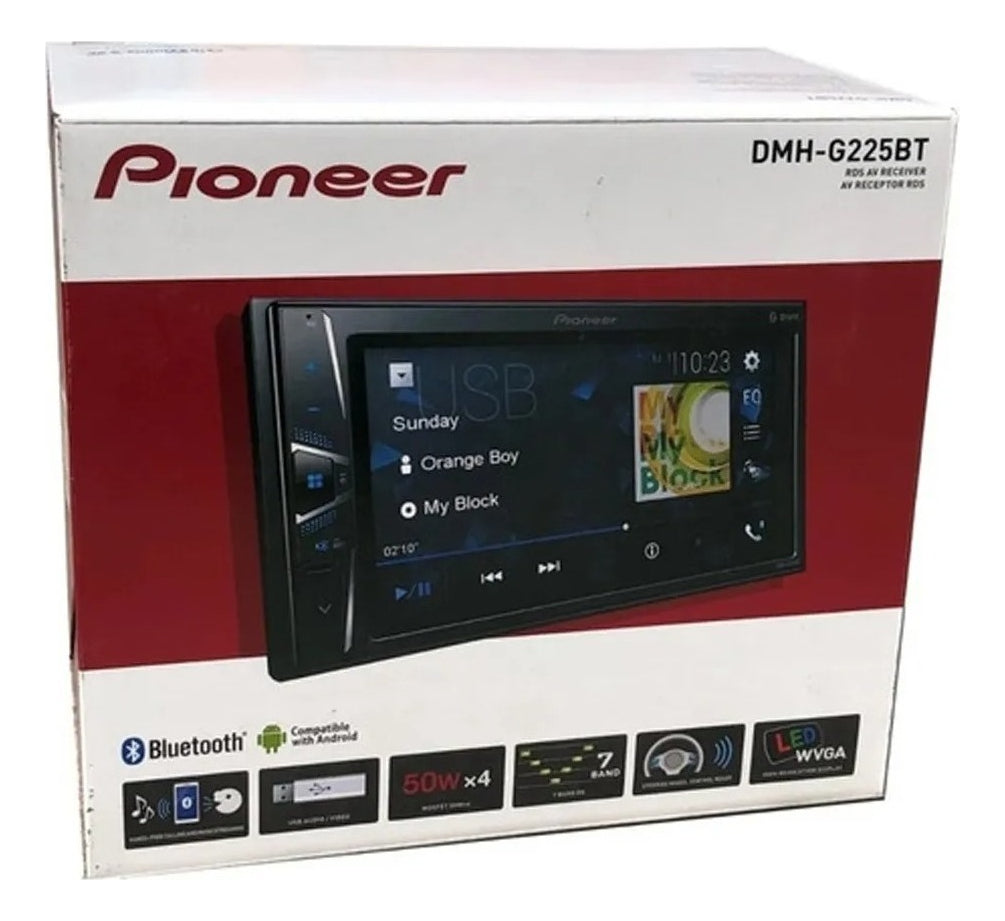 Auto Estereo Bluetooth Pantalla Touch Pioneer Dmh-g225bt Color Negro