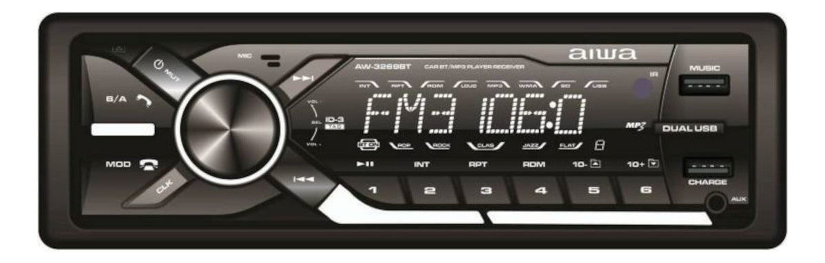 Aiwa Aw-3269bt Autoestéreo Negro 20w De Fm