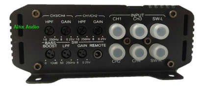 Amplificador Carbón Audio 5 Canales Ca-ac50005et 3000w Max Color Negro