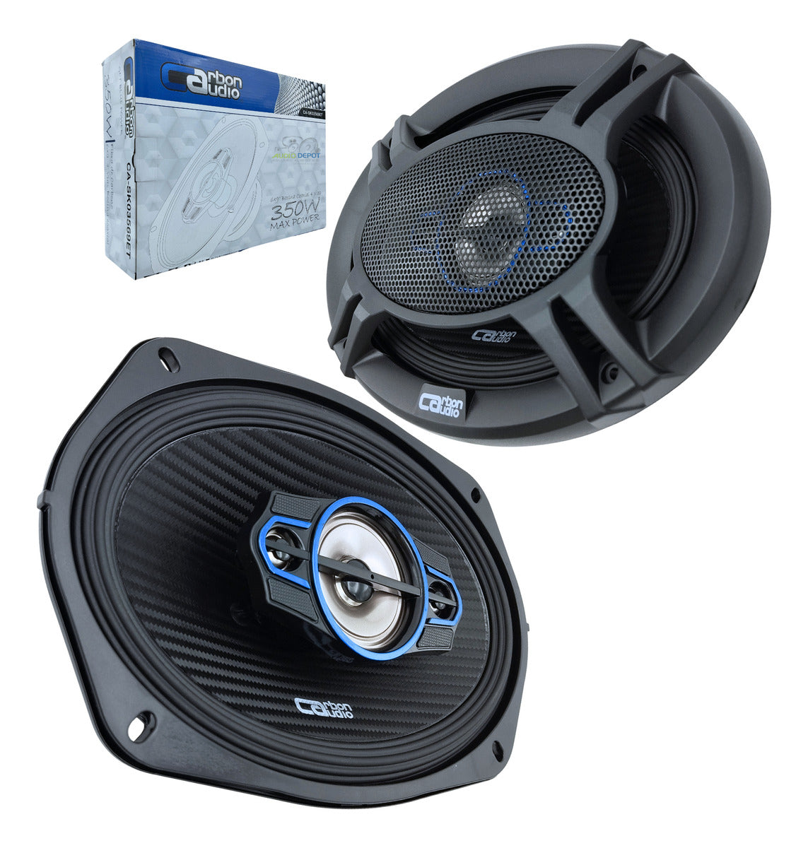 Par De Bocinas 6x9 Coaxial 350w Max Carbon Audio Cask03569et Color Negro