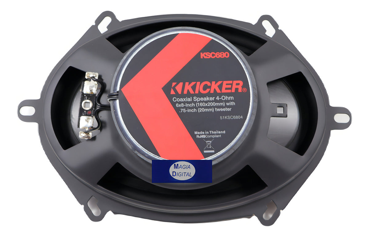 Bocinas 6x8 Pulgadas Kicker 51ksc6804 150 Watts Coaxiales Color Negro