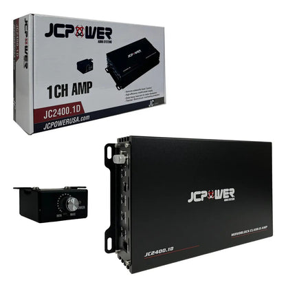 Amplificador Monoblock 1 Canal Clase D 1200w Rms Jc Power Jc2400.1d Negro