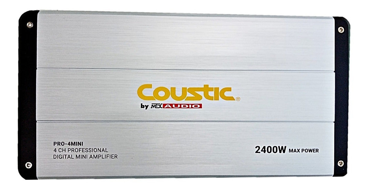 Amplificador Coustic Pro-4mini 4ch Clase D 2400w Max Color Gris