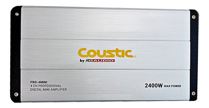 Amplificador Coustic Pro-4mini 4ch Clase D 2400w Max Color Gris