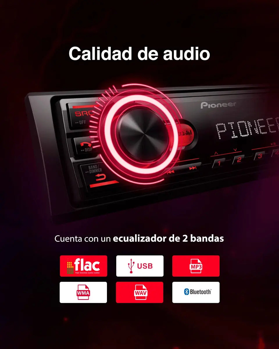 Pioneer Mvh-s145bt 1 Din Bt Usb 50wx4 Display Va Lcd