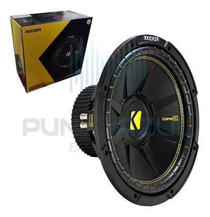 Subwoofer Kicker 12 PuLG 44cwcd124 600w Max Doble Bobina Color Negro/amarillo