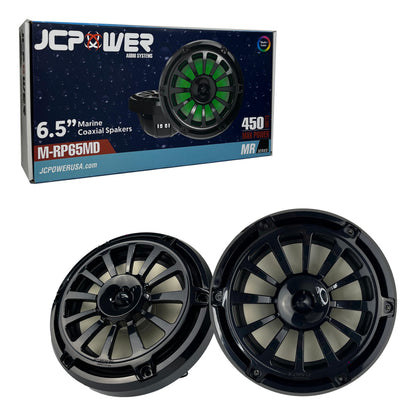 Bocinas Marinas Jc Power M-rp65md 6.5 PuLG Con Led 450w-225w Color Negro