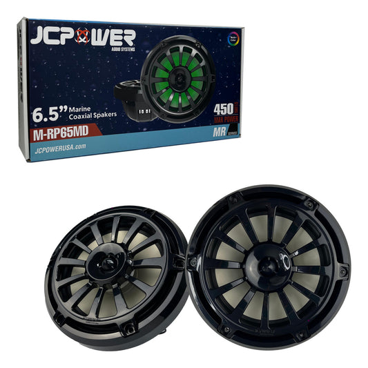 Bocinas Marinas Jc Power M-rp65md 6.5 PuLG Con Led 450w-225w Color Negro