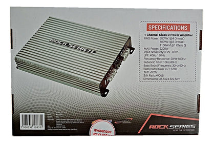Amplificador Rock Series Rks-p1100.1d 2200w Max 1c Clase D Color Gris