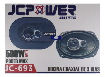 Bocinas 6x9 Pulgadas Jcpower Jc-693 3 Vias 500watts Max Color Negro