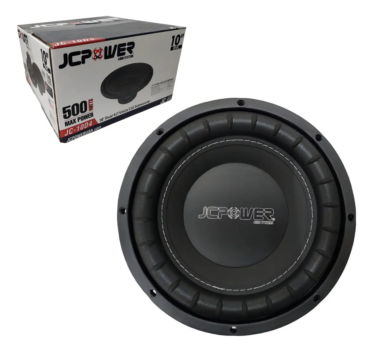 Subwoofer Jc Power Jc-10d4 10 Pulgadas Doble Bobina 500w Max Negro