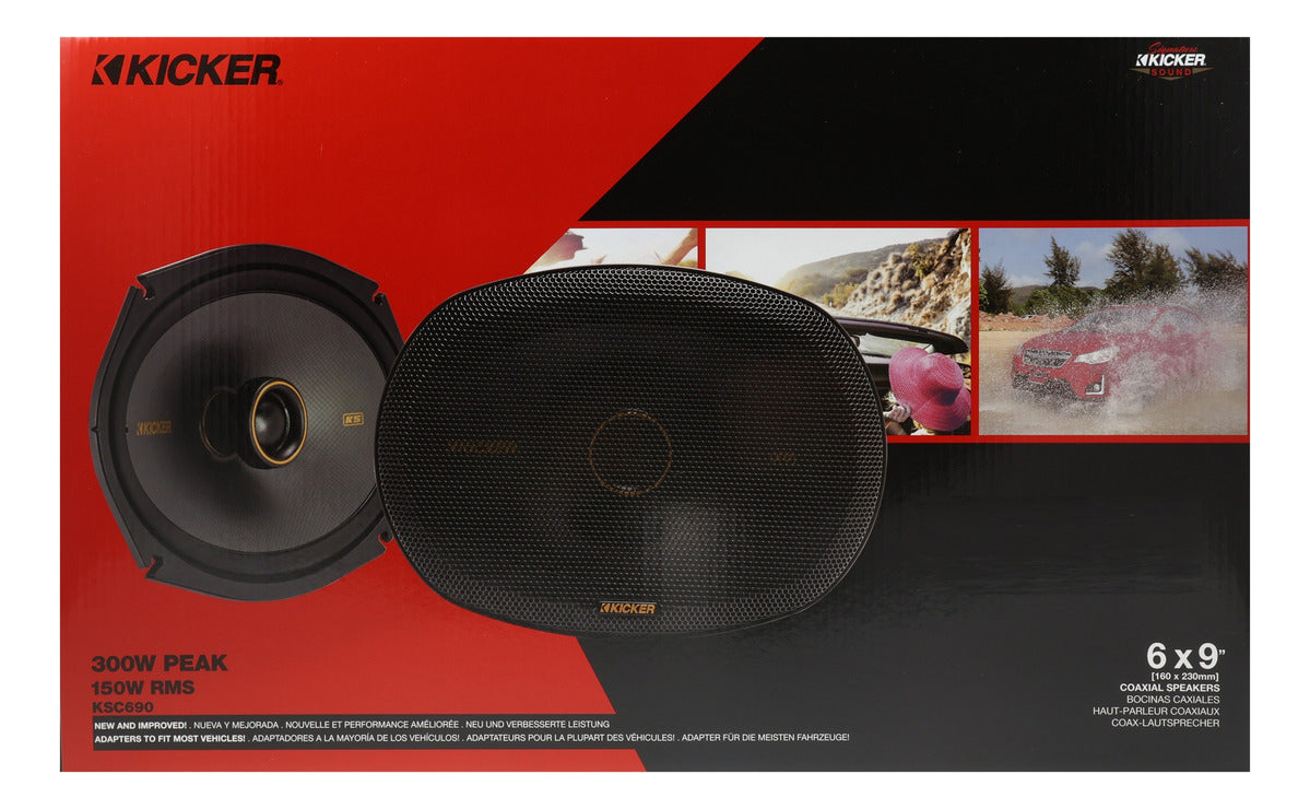 Bocinas 6x9puLG Kicker 51ksc6904 2 Vias 300 Watts Color Negro