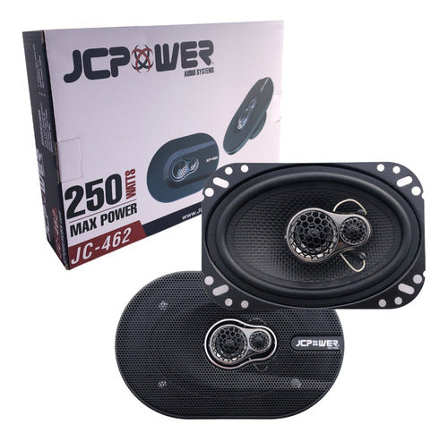 Bocinas Jc Power Jc-462 4x6 Pulgadas 3 Vias 250 Watts Max Color Negro