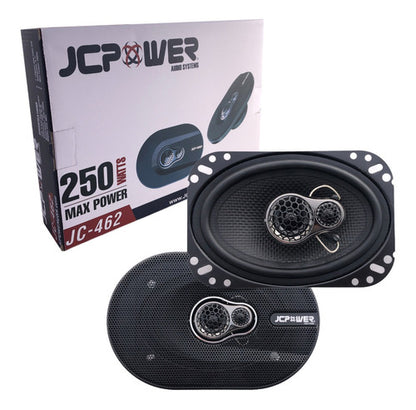 Bocinas Jc Power Jc-462 4x6 Pulgadas 3 Vias 250 Watts Max Color Negro