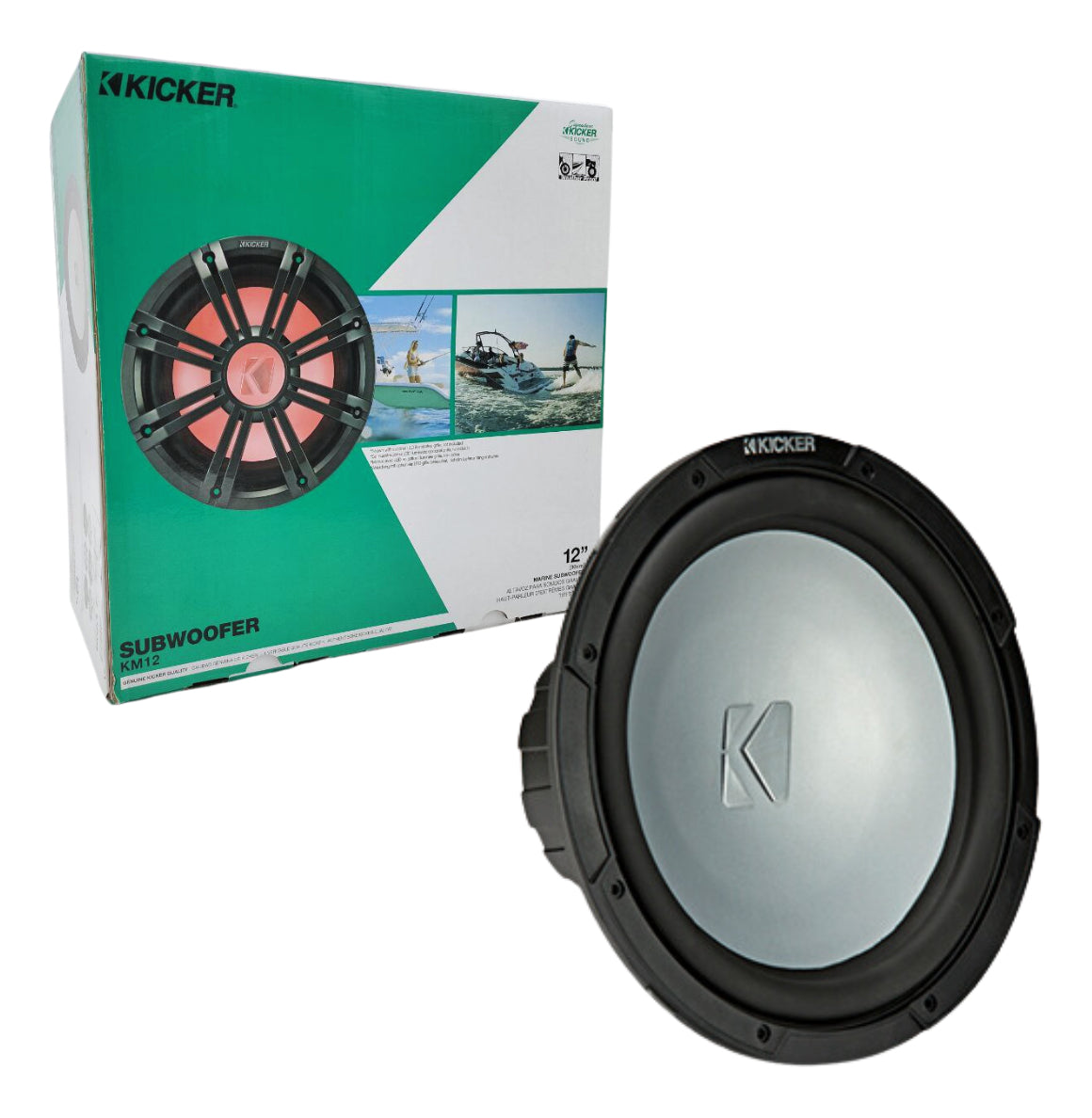 Subwoofer Marino Kicker 12 Pulgadas Km124 Color Plateado