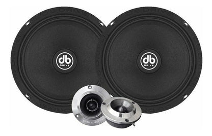Set De Medios Rangos Para Automóvil Db Drive Pro6k Elite Pro Audio Series 6.5 Pulgadas 500 Watts Máximo 225 Watts Rms 4 Ohms Open Show Color Negro