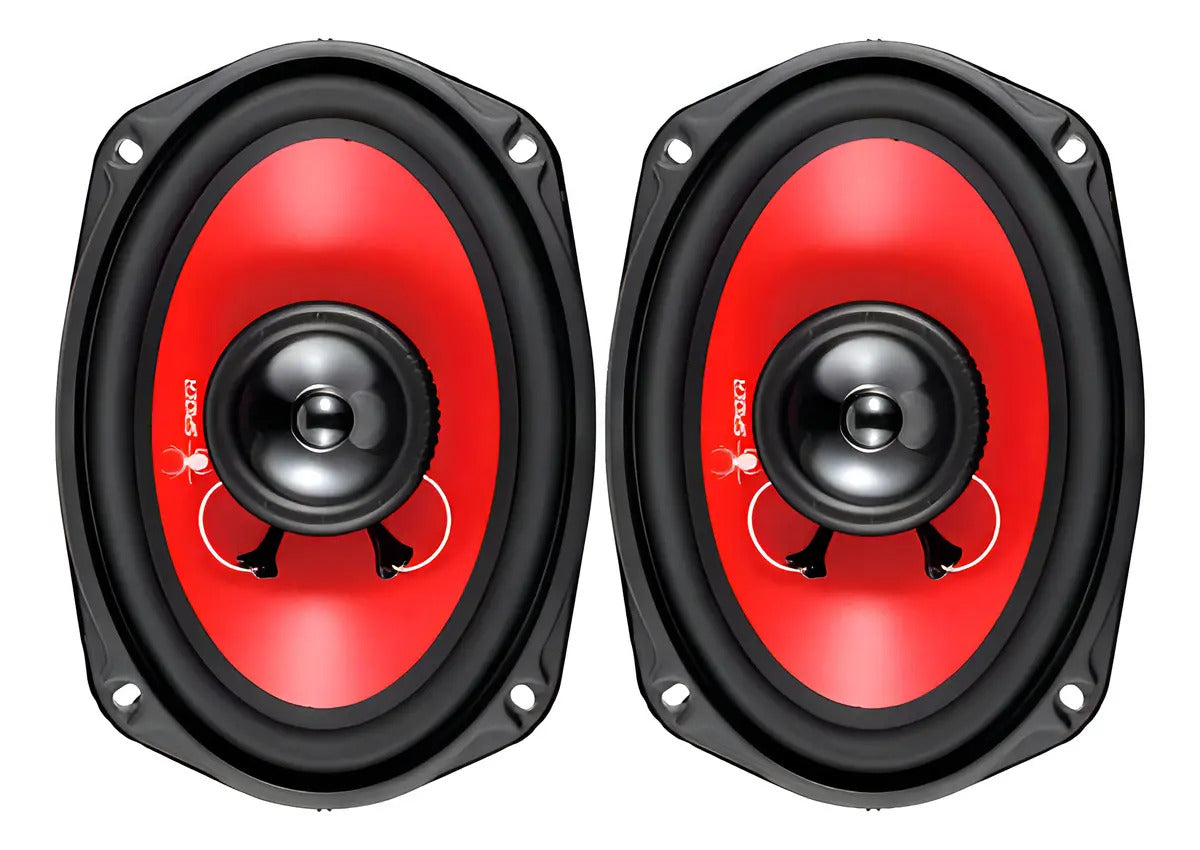 Juego De Bocinas 6x9 PuLG. 2 Vias 500w Maximo Spider Sr697 Color Rojo