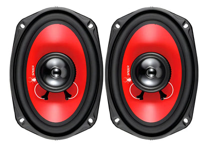 Juego De Bocinas 6x9 PuLG. 2 Vias 500w Maximo Spider Sr697 Color Rojo