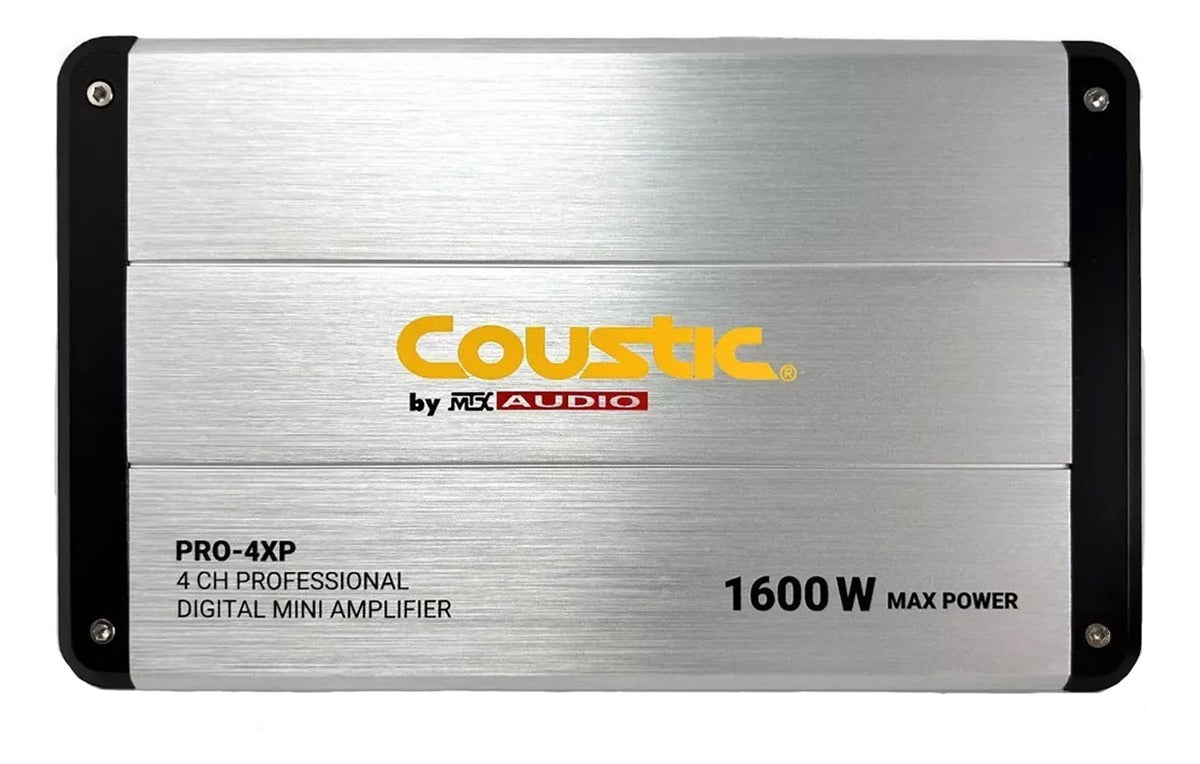 Amplificador De 4 Canales Clase D Coustic Pro-4xp 1600w Max Color Gris