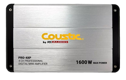 Amplificador De 4 Canales Clase D Coustic Pro-4xp 1600w Max Color Gris