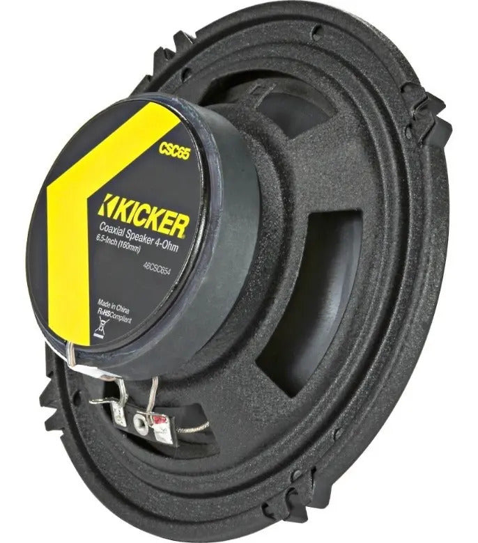 Paquete 4 Bocinas Kicker 6.5 Pulgadas Csc654 2 Vias 300w Max Color Gris Oscuro