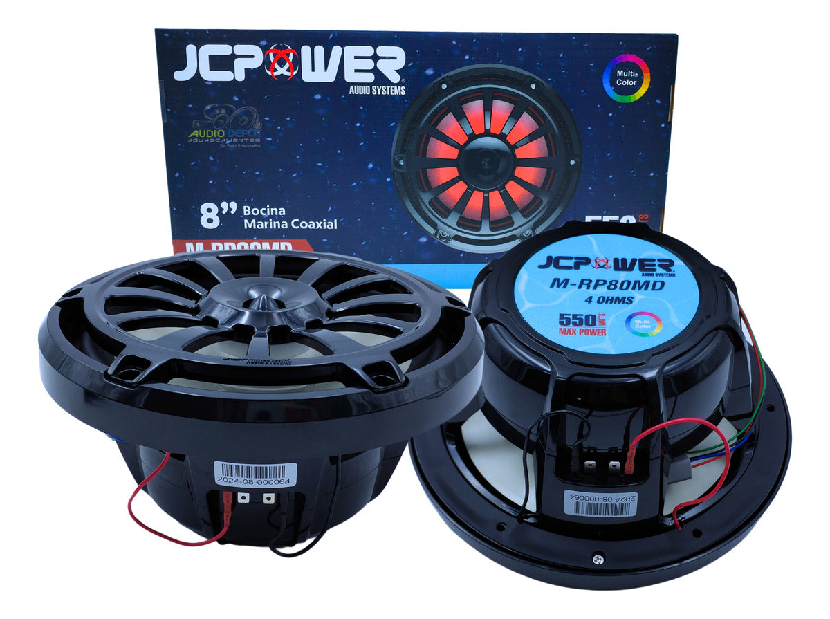 Bocinas Marinas 8 PuLG 275w Rms 550w Max Jc Power M-rp80md Color Negro
