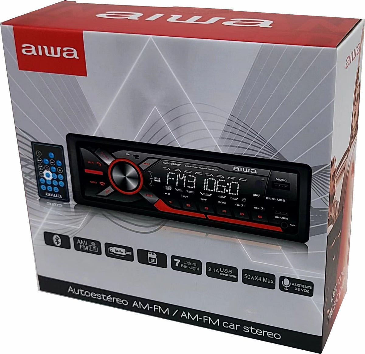 Aiwa Aw-3269bt Autoestéreo Negro 20w De Fm