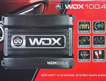 Amplificador Mini 4 Canales Db Drive Wdx100.4 600w Clase D Color Negro