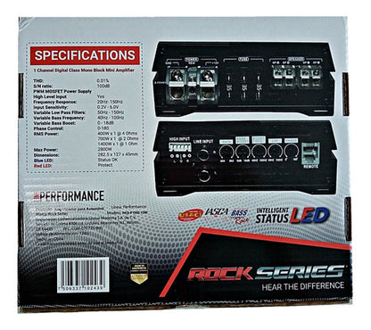 Amplificador Rock Series Rks-p1000.1dm 1ch Clase D 2800w Max