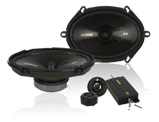 Set De Medios Kicker 5x7 Css68 Ó 6x8 225w Tweeters + Crossov Color Negro