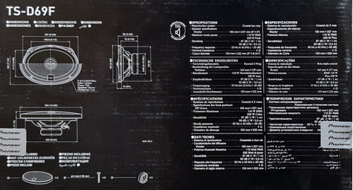 Bocinas 6x9 Pioneer 2 Vías Serie D Premium Nuevas Ts-d69f Color Negro