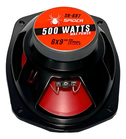 Juego De Bocinas 6x9 PuLG. 2 Vias 500w Maximo Spider Sr697 Color Rojo