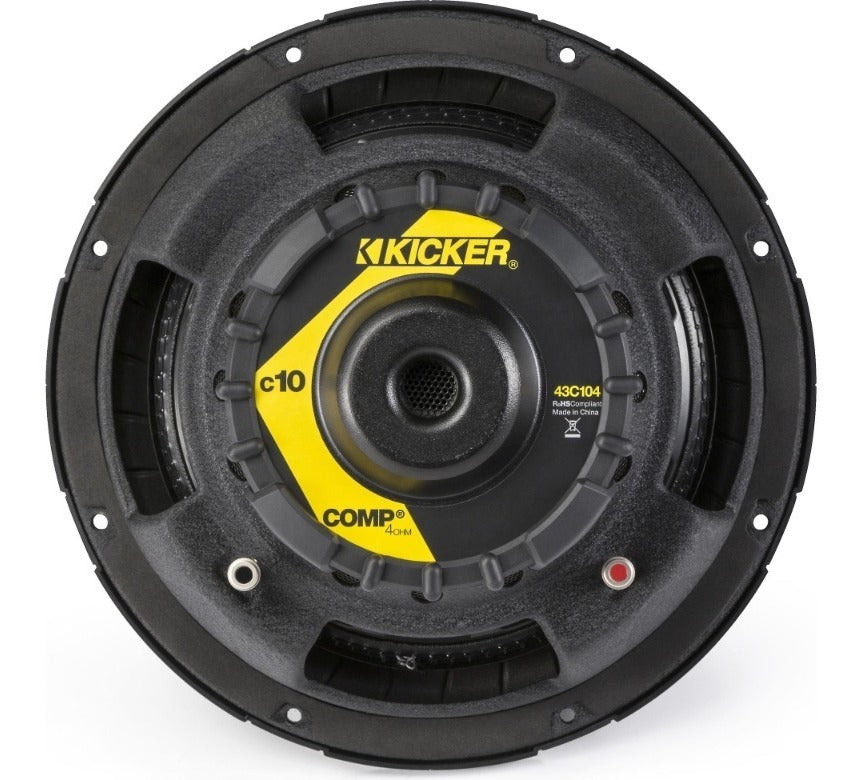 Subwoofer Kicker 43c104 10 Pulgadas 300w Max Bobina Sencilla Color Negro