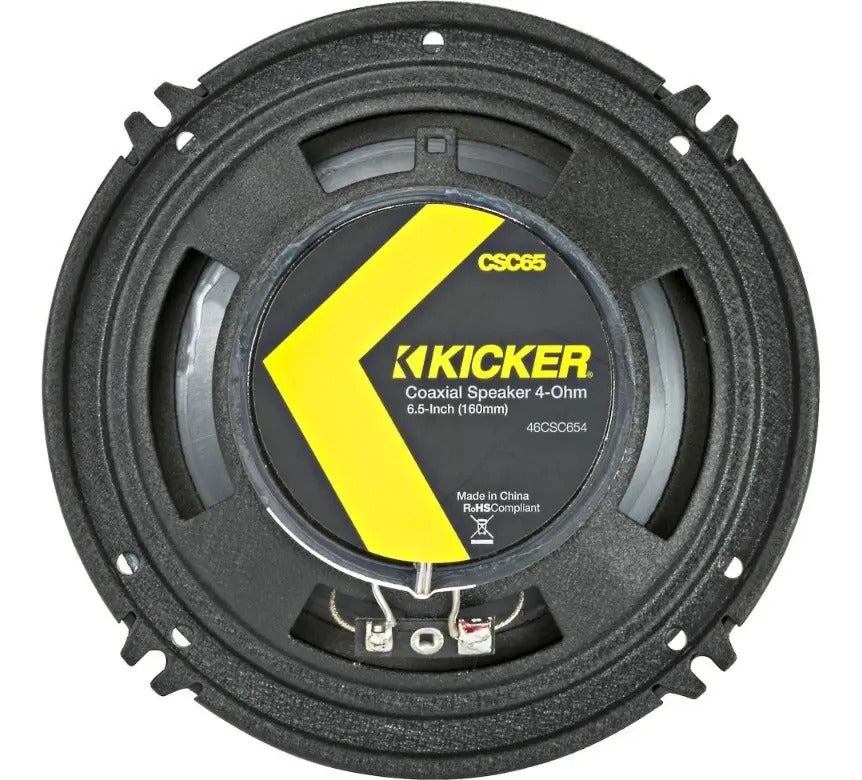 Paquete 4 Bocinas Kicker 6.5 Pulgadas Csc654 2 Vias 300w Max Color Gris Oscuro