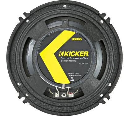 Paquete 4 Bocinas Kicker 6.5 Pulgadas Csc654 2 Vias 300w Max Color Gris Oscuro