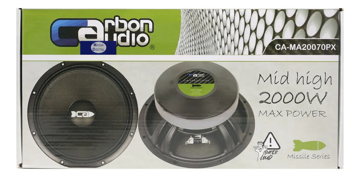Par De Medios Altos Carbon Audio 7 PLG 2000w Ca-ma20070px Negro